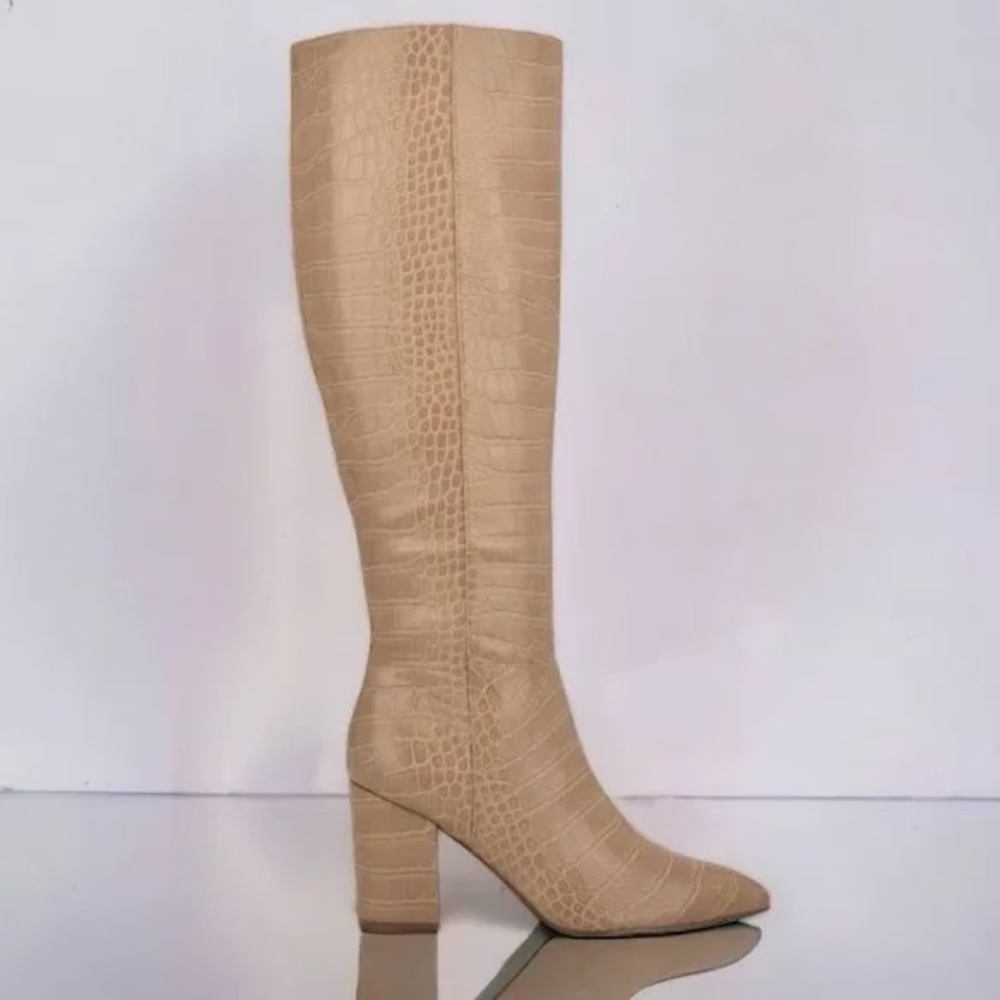 Nine West VINTAGE RARE Vegan Knee High Croc Boots